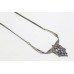 Silver Necklace Amethyst Sterling Marcasite 925 Pendant Gemstone Vintage A561